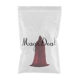 Maxbell Velvet Hooded Cloak Long Robe Witch Capes Halloween Costume 150cm Wine red