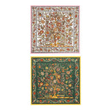 Maxbell Square Scarf Flower Floral Scarf Bundle for Sleeping Wrap Headdress Green
