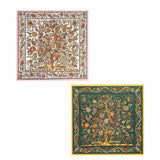 Maxbell Square Scarf Flower Floral Scarf Bundle for Sleeping Wrap Headdress Green