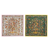 Maxbell Square Scarf Flower Floral Scarf Bundle for Sleeping Wrap Headdress Green