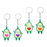 Maxbell 4pcs Avocado Keychain Keyrings Gift for Women Car Key Decor Kids Toy