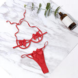 Maxbell Women Underwear Sensual Lingerie Set Mesh for Valentine's Day M
