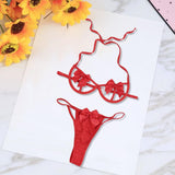 Maxbell Women Underwear Sensual Lingerie Set Mesh for Valentine's Day M