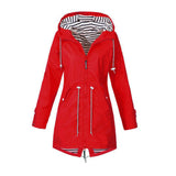 Maxbell Hoodie Soft woman Jacket Waterproof Rain Coat Outdoor Outwear red 5XL
