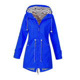 Maxbell Hoodie Soft woman Jacket Waterproof Rain Coat Outdoor Outwear blue XXL