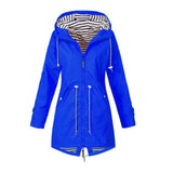 Maxbell Hoodie Soft woman Jacket Waterproof Rain Coat Outdoor Outwear blue XXL