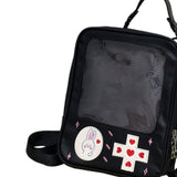 Maxbell Shoulder Bag PU Leather Zipper For School College Black