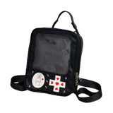 Maxbell Shoulder Bag PU Leather Zipper For School College Black