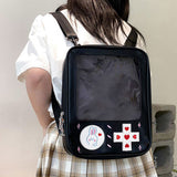 Maxbell Shoulder Bag PU Leather Zipper For School College Black