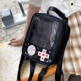 Maxbell Shoulder Bag PU Leather Zipper For School College Black