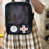 Maxbell Shoulder Bag PU Leather Zipper For School College Black