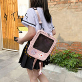 Maxbell Shoulder Bag PU Leather Zipper For School College Pink