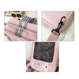Maxbell Shoulder Bag PU Leather Zipper For School College Pink