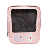 Maxbell Shoulder Bag PU Leather Zipper For School College Pink
