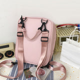 Maxbell Shoulder Bag PU Leather Zipper For School College Pink
