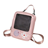 Maxbell Shoulder Bag PU Leather Zipper For School College Pink