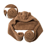 Maxbell Women Fashion Hat Scarf Set Winter Warm Casual Cute Bear Ear Hat Long Scarf Brown