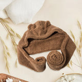 Maxbell Women Fashion Hat Scarf Set Winter Warm Casual Cute Bear Ear Hat Long Scarf Brown