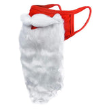 Maxbell Christmas Santa Beard Mask Face Washable Old Man for Men Holiday Festive