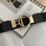 Maxbell Women Nordic Waist Belt Round Buckle Band Coat Girdle Belt Black Lengthened