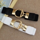Maxbell Women Nordic Waist Belt Round Buckle Band Coat Girdle Belt Black Lengthened