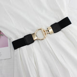 Maxbell Women Nordic Waist Belt Round Buckle Band Coat Girdle Belt Black Lengthened