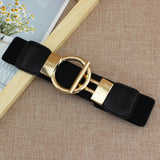 Maxbell Women Nordic Waist Belt Round Buckle Band Coat Girdle Belt Black Lengthened
