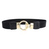 Maxbell Women Nordic Waist Belt Round Buckle Band Coat Girdle Belt Black Lengthened