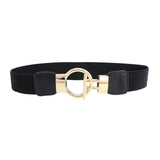 Maxbell Women Nordic Waist Belt Round Buckle Band Coat Girdle Belt Black Lengthened