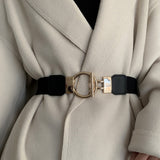 Maxbell Women Nordic Waist Belt Round Buckle Band Coat Girdle Belt Black Lengthened