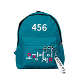 Maxbell 1x Korean Squid Game Backpack Bag Sport Bag Casual School Bag for Boy Girl Blue 456