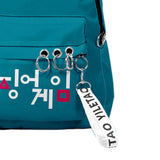 Maxbell 1x Korean Squid Game Backpack Bag Sport Bag Casual School Bag for Boy Girl Blue 456