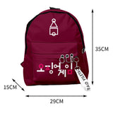 Maxbell 1x Korean Squid Game Backpack Bag Sport Bag Casual School Bag for Boy Girl Red Multi-shape