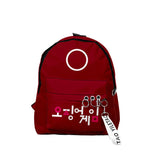 Maxbell 1x Korean Squid Game Backpack Bag Sport Bag Casual School Bag for Boy Girl Red Circle