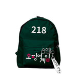 Maxbell 1x Korean Squid Game Backpack Bag Sport Bag Casual School Bag for Boy Girl Green 218
