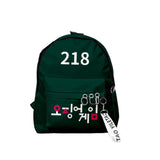 Maxbell 1x Korean Squid Game Backpack Bag Sport Bag Casual School Bag for Boy Girl Green 218