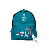 Maxbell 1x Korean Squid Game Backpack Bag Sport Bag Casual School Bag for Boy Girl Blue Korean