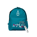 Maxbell 1x Korean Squid Game Backpack Bag Sport Bag Casual School Bag for Boy Girl Blue Korean