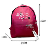 Maxbell 1x Korean Squid Game Backpack Bag Sport Bag Casual School Bag for Boy Girl Pink