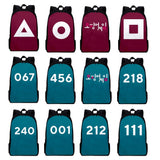 Maxbell Tv Korean Squid Game Backpack Bag Sport Bag Casual School Bag for Boy Girl Round