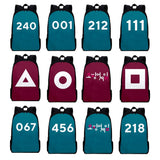 Maxbell Tv Korean Squid Game Backpack Bag Sport Bag Casual School Bag for Boy Girl Round