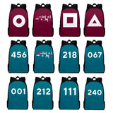 Maxbell Tv Korean Squid Game Backpack Bag Sport Bag Casual School Bag for Boy Girl Round