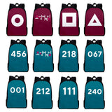 Maxbell Tv Korean Squid Game Backpack Bag Sport Bag Casual School Bag for Boy Girl Round