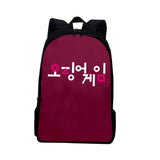 Maxbell Tv Korean Squid Game Backpack Bag Sport Bag Casual School Bag for Boy Girl Text red