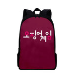 Maxbell Tv Korean Squid Game Backpack Bag Sport Bag Casual School Bag for Boy Girl Text red