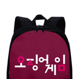 Maxbell Tv Korean Squid Game Backpack Bag Sport Bag Casual School Bag for Boy Girl Text red