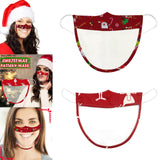 Maxbell Christmas Face Mask Transparent Printed for Kids Women Adults Reindeer