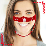 Maxbell Christmas Face Mask Transparent Printed for Kids Women Adults Reindeer