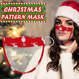 Maxbell Christmas Face Mask Transparent Printed for Kids Women Adults Reindeer