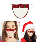 Maxbell Christmas Face Mask Transparent Printed for Kids Women Adults Santa Claus